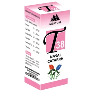 T 38    ناک کا دائمی نزلہ / ناک کے اندر گوشت کی سوجن اور نرخرہ میں ورم  Nasal Cattarh